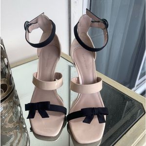 Stuart Weitzman open toe 4”  heels sandal. Leather uppers and soles. Worn once.